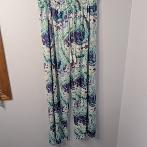 West Loop Tie-Dye‎ Wide Leg Pants | Elastic Waist | Size XL